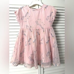 HANNA ANDERSSON Pink Dress with artwork   unicorns